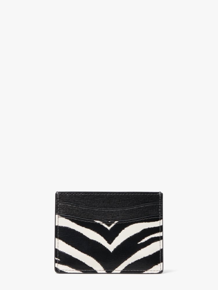 Kate Spade,Morgan Zebra Embossed Cardholder,Black Multi