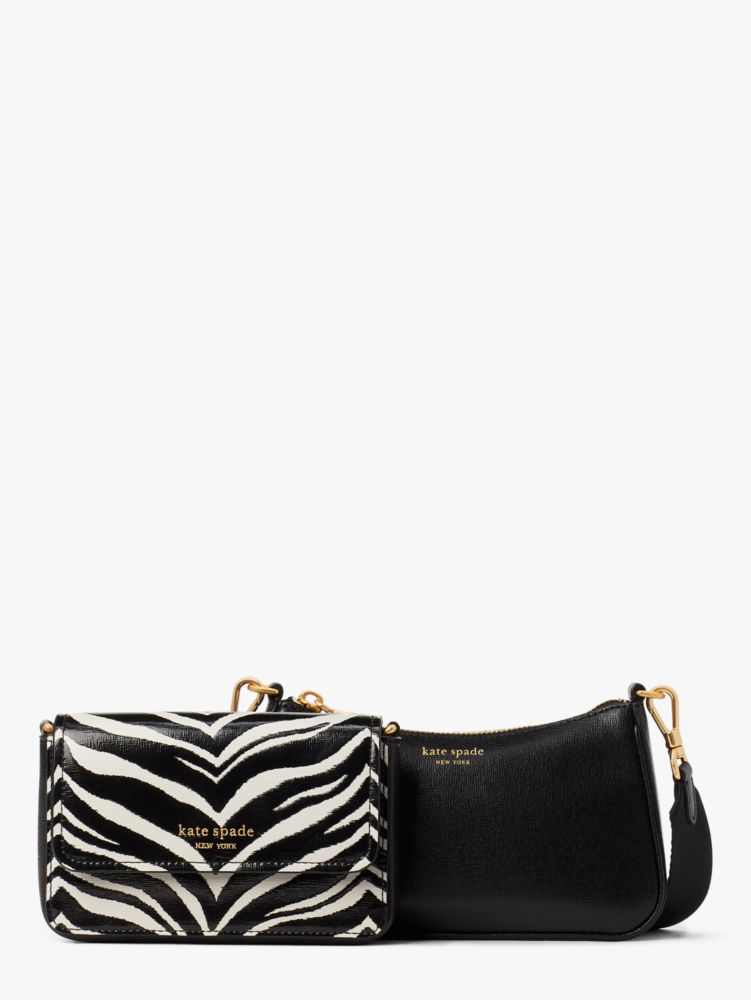 Kate Spade Morgan Double-up Leather Cross-body Bag in Black