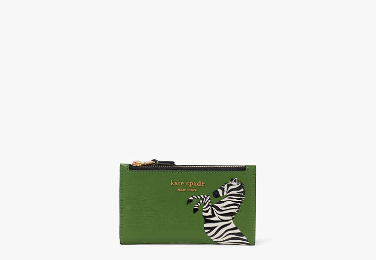 Kate Spade,Ziggy Zebra Embellished Small Slim Bifold Wallet,
