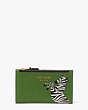 Kate Spade,Ziggy Zebra Embellished Small Slim Bifold Wallet,