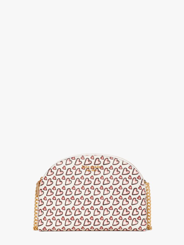 Morgan Fancy Hearts Double-zip Dome Crossbody