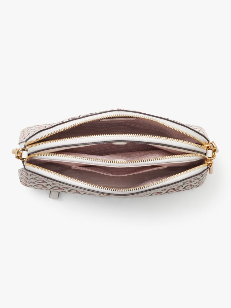 Kate Spade,Morgan Fancy Hearts Double-zip Dome Crossbody,