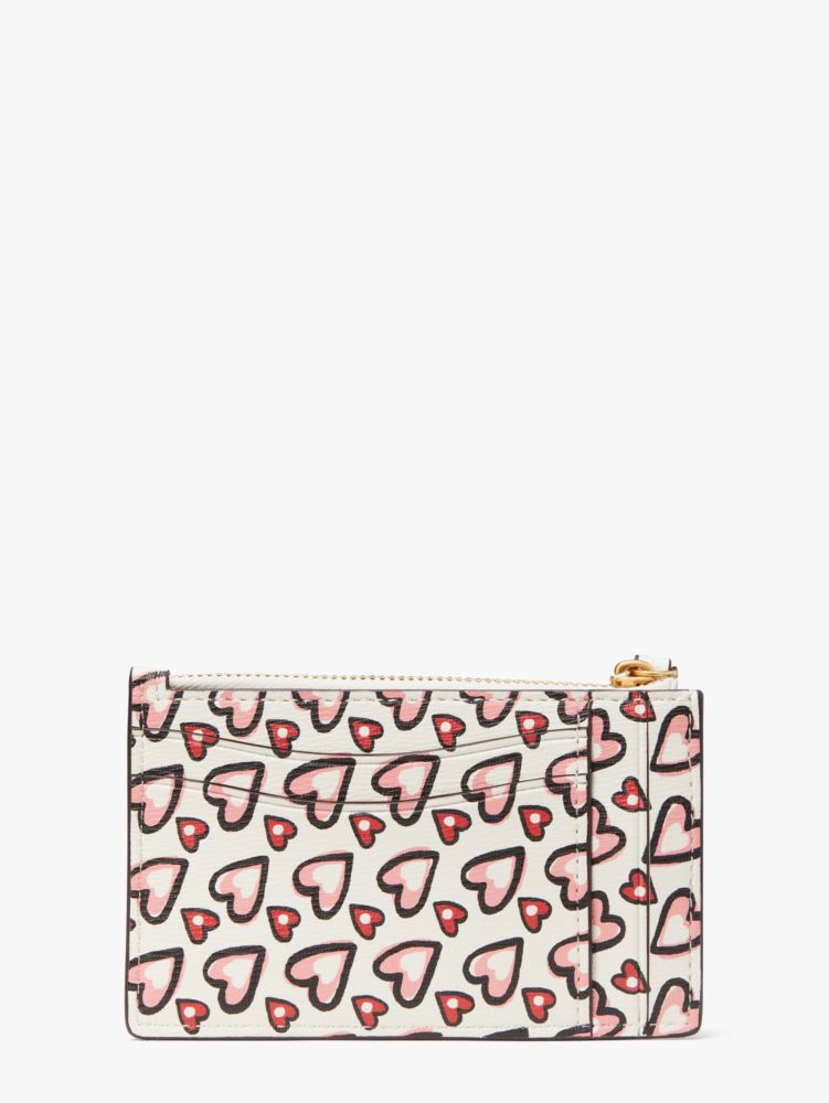 Kate Spade,モーガン ファンシー ハート コイン カード ケース リスレット,財布小物,クリームマルチ