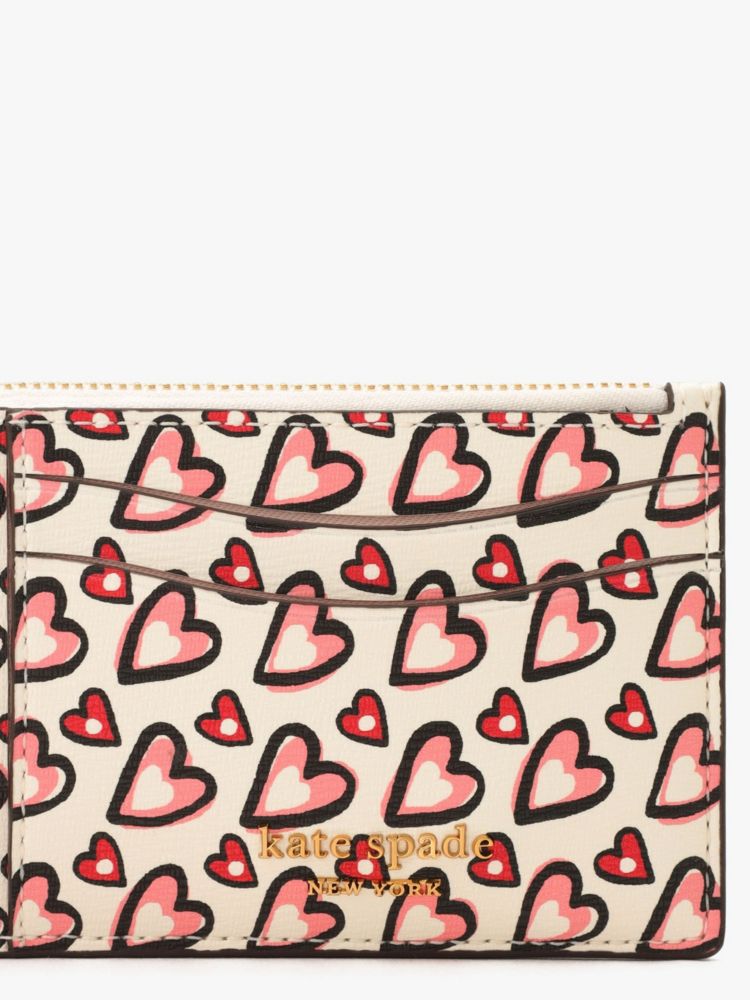 Kate Spade,モーガン ファンシー ハート コイン カード ケース リスレット,財布小物,クリームマルチ