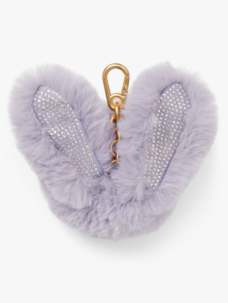 Kate Spade,Lunar New Year Faux Fur Key Fob,Lavender Cream