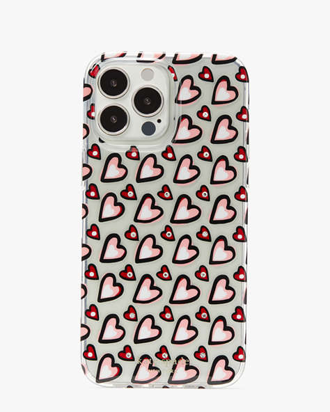 Kate Spade,Heart iPhone 14 Pro Max Case,Clear Multi