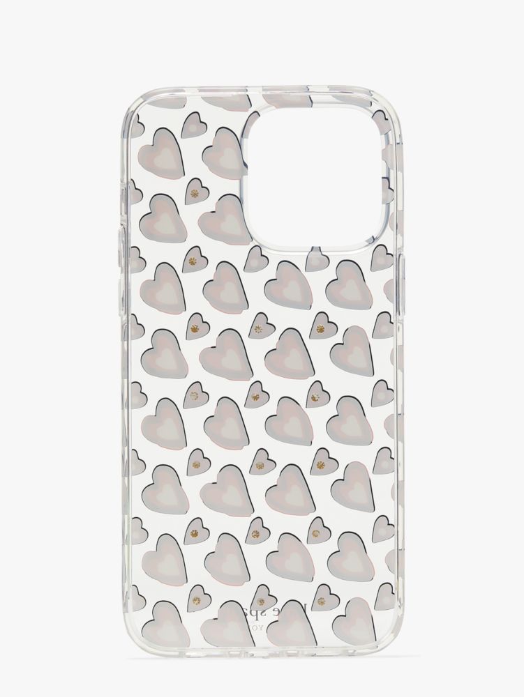 Kate Spade,Heart iPhone 14 Pro Max Case,Clear Multi