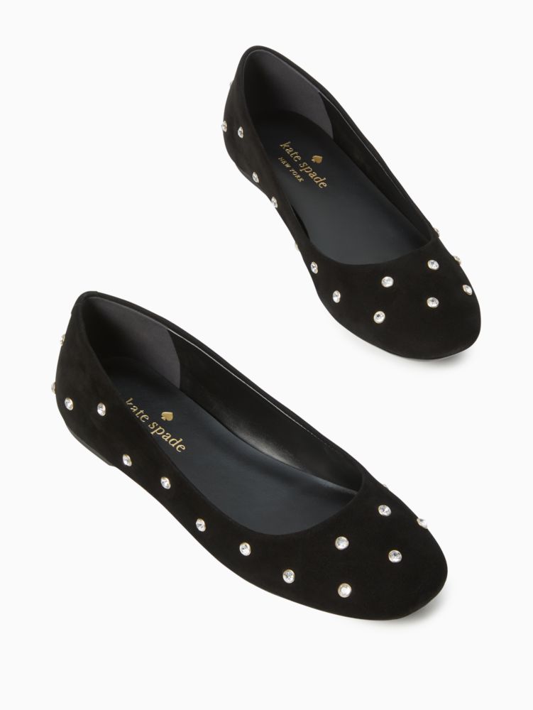 Kate spade black flat on sale shoes