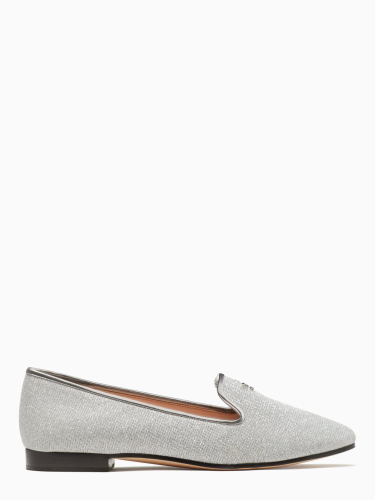 Kate Spade,Claudia Flats,Rubber,Smoking Flat,Logo,Metal,Day Party,Gray