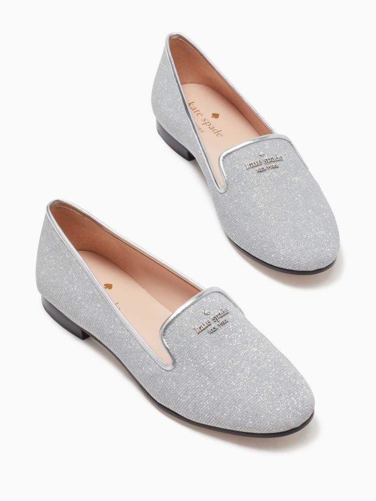 Kate Spade,Claudia Flats,Rubber,Smoking Flat,Logo,Metal,Day Party,Gray