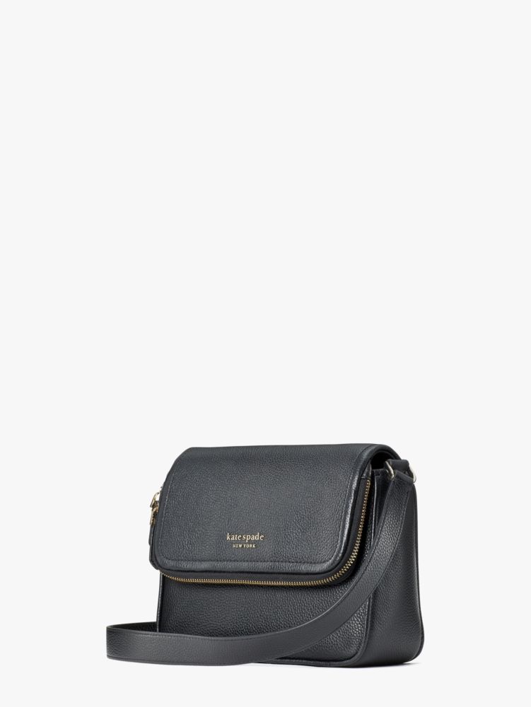 Kate Spade Run Around Leather – Medium Cross Body Bag in Black