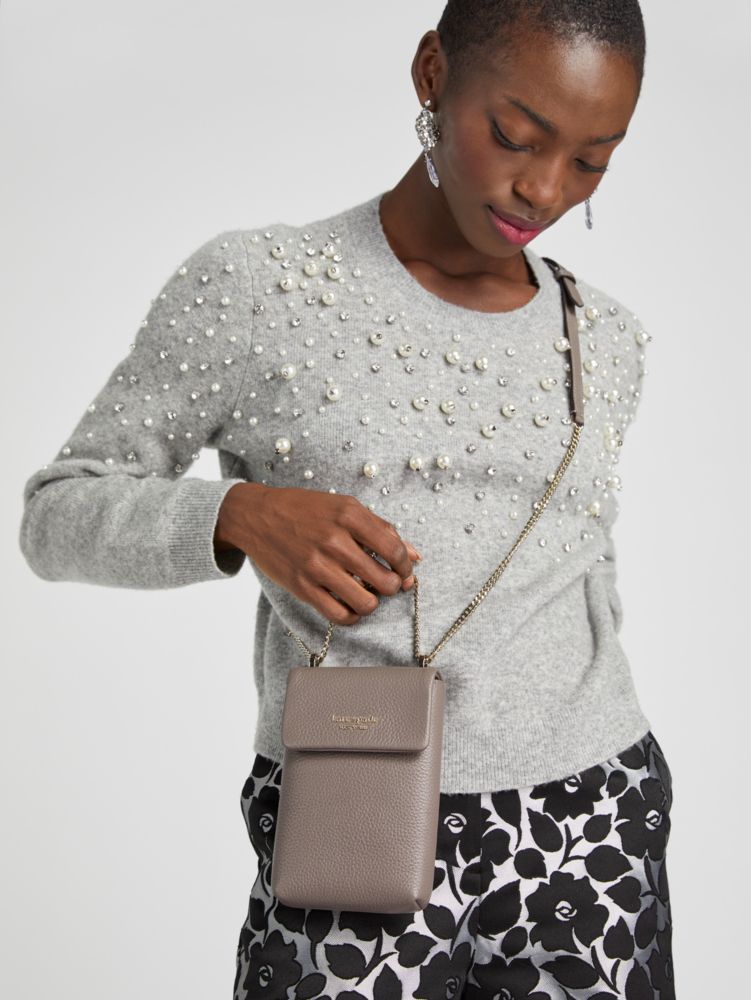 Kate Spade,Veronica North South Crossbody,Small,Mineral Grey