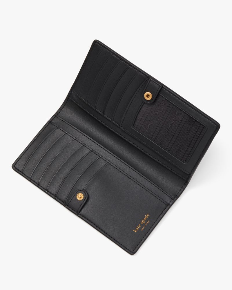 Black Leather Slender Bifold Wallet