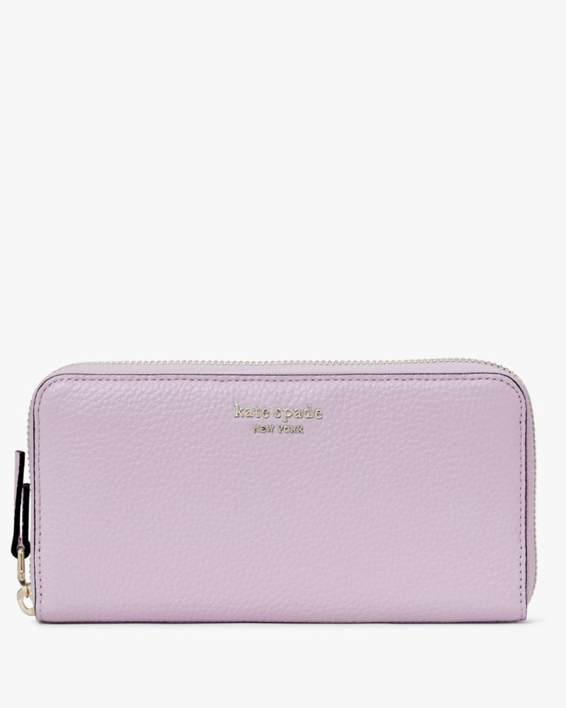 Kate Spade Morgan Croc-Embossed Chain Card Case, Violet Mist