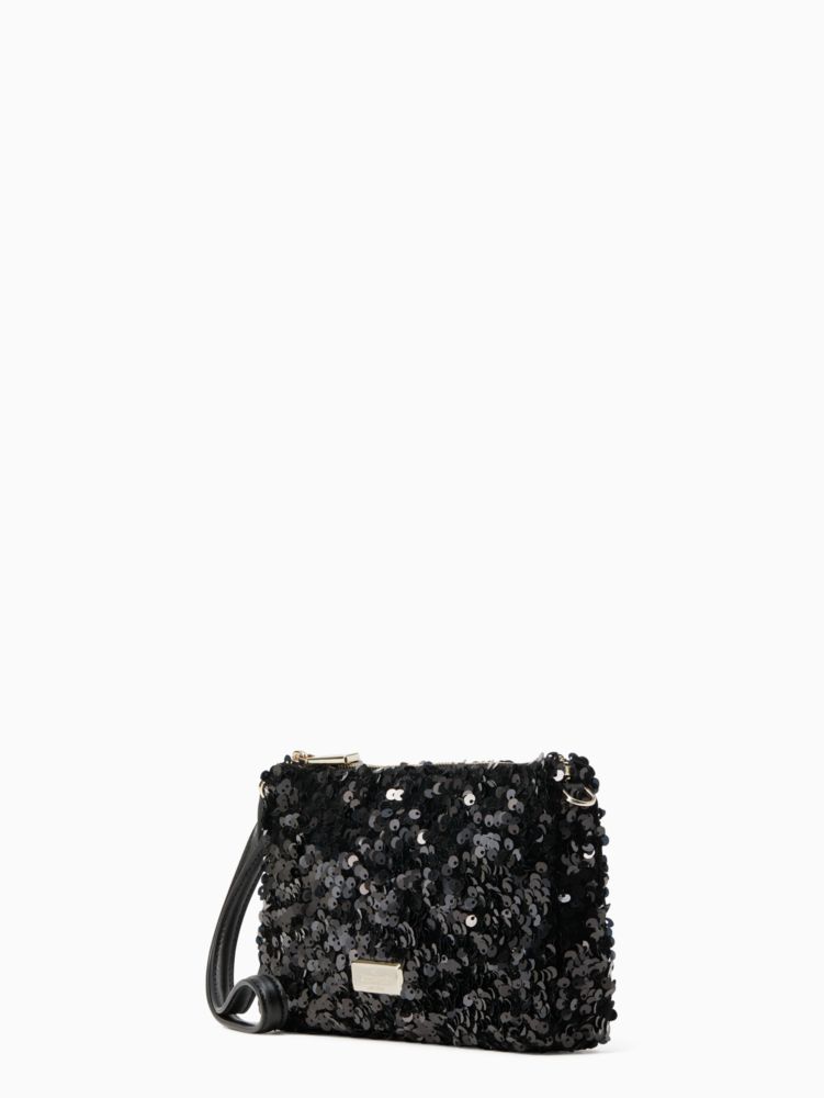 Kate Spade,kiki sequin convertible wristlet,Black