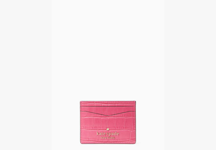 Kate Spade,staci small slim card holder,75%,Festive Pink