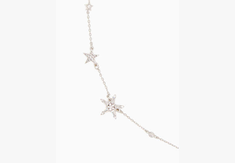 Kate Spade,starring star scatter necklace,50%,Clear/Silver image number 0