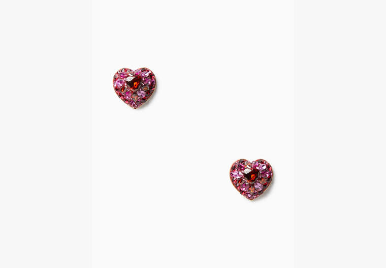 Kate Spade,something sparkly heart clay pave studs,40%,Red Multi image number 0