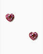 Kate Spade,something sparkly heart clay pave studs,40%,Red Multi