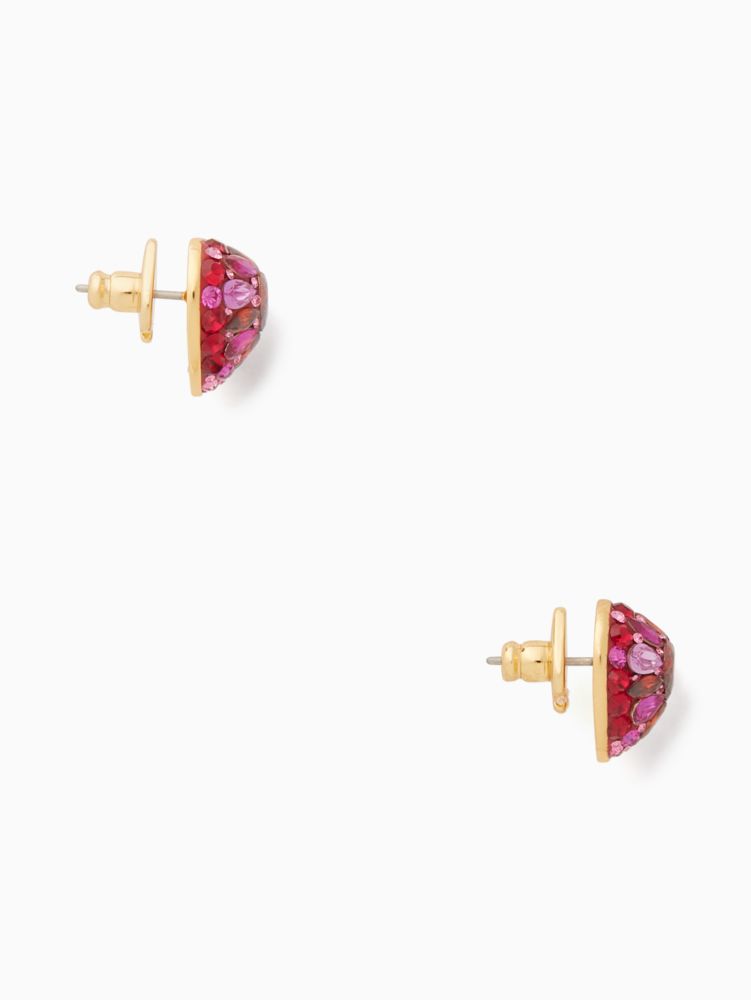 Kate Spade,something sparkly heart clay pave studs,40%,Red Multi