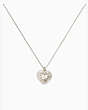 Kate Spade,something sparkly heart clay pave pendant,50%,Clear/Silver