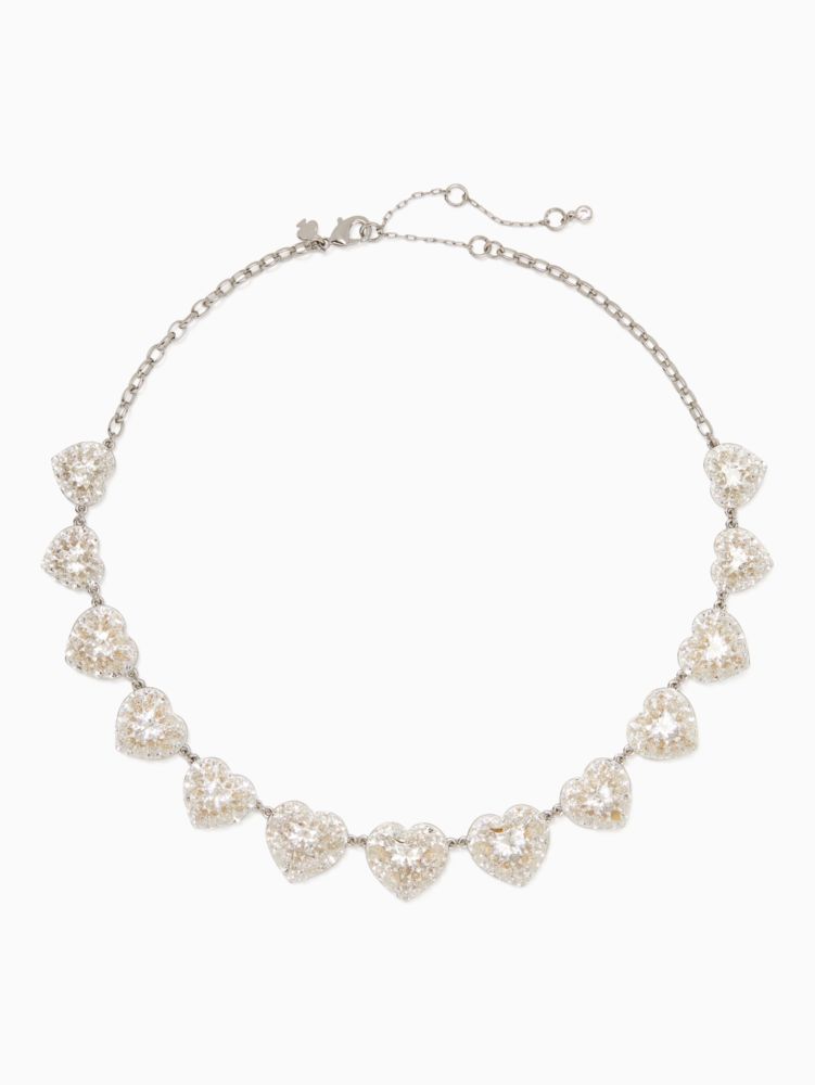 Kate Spade,something sparkly pave statement necklace,60%,Clear/Silver