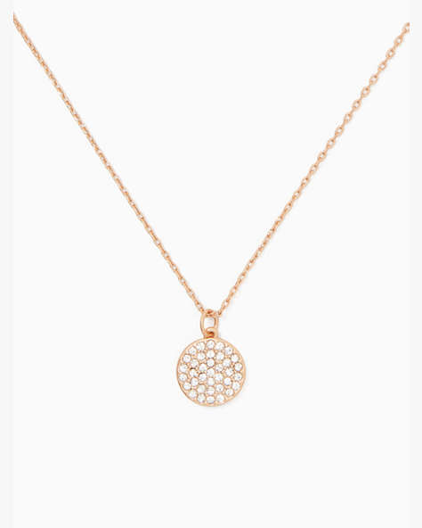 Kate Spade,shine on pave pendant necklace,Clear/Rose Gold