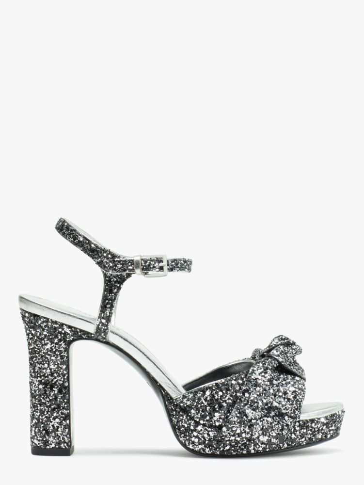 Kate Spade,Miya Sandals,Glitter,Evening,Black Silver