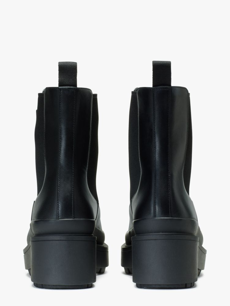 Kate Spade,Winnie Booties,Rubber,Calfskin Leather,Chelsea Boots,Logo,Tag Embellishment,Pull Tab,Day Party,