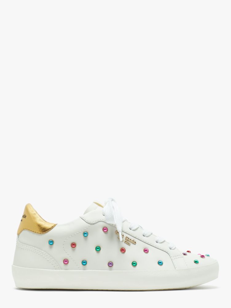 Kate Spade,Ace Gem Sneakers,Casual,Optic White / Gold