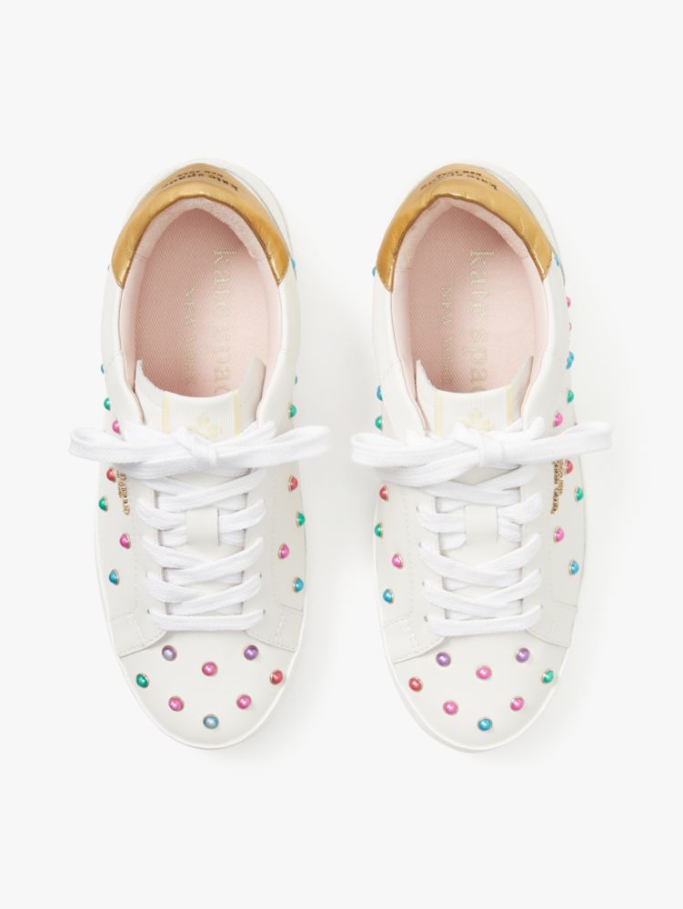 Kate Spade,Ace Gem Sneakers,Casual,Optic White / Gold