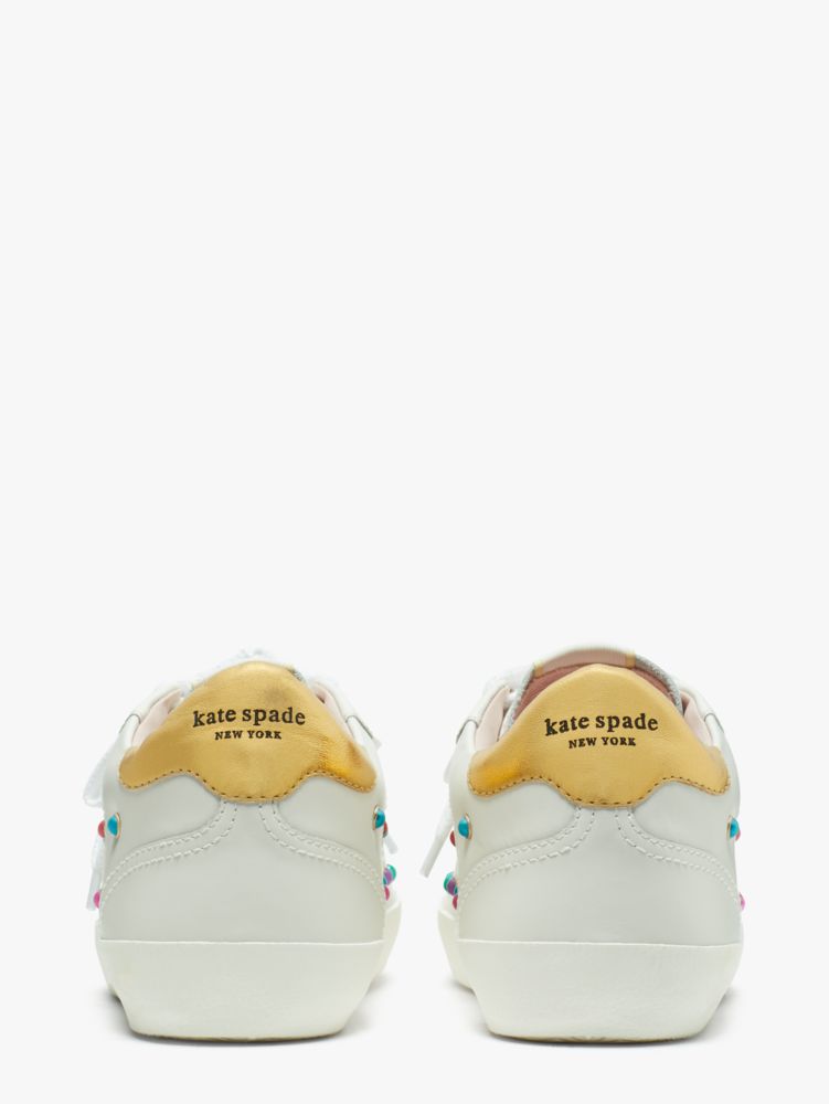 Kate Spade,エース ジェム スニーカー,シューズ,ホワイト／ゴールド