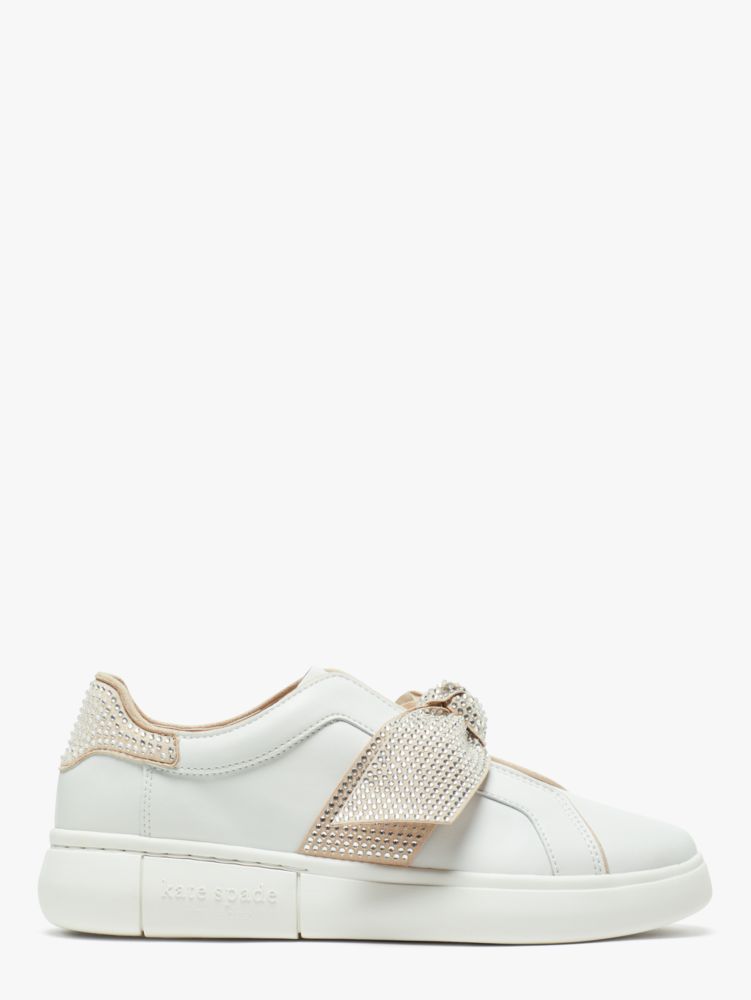 Kate Spade,Lexi Pavé Sneakers,Glitter,Casual,Optic White / Hay