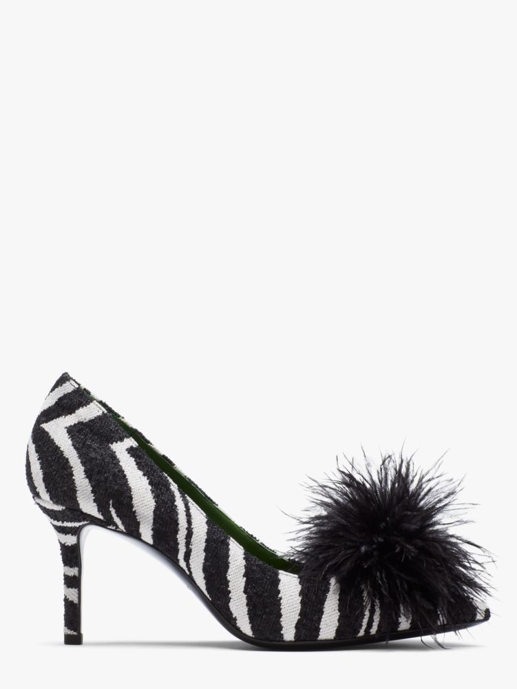 Kate Spade,Marabou Pumps,Rubber,Pumps,Embellished,Feather,Party,Multi Color