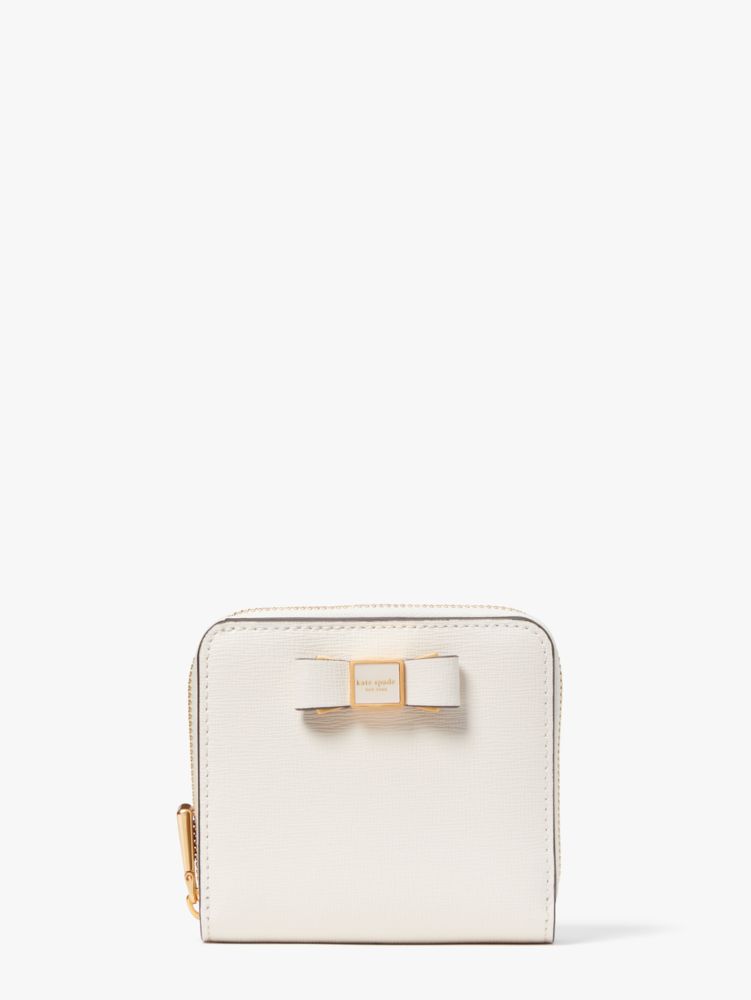 Kate Spade,モーガン ボウ エンベリッシュ スモール コンパクト ウォレット,ミニ財布,パーチメント