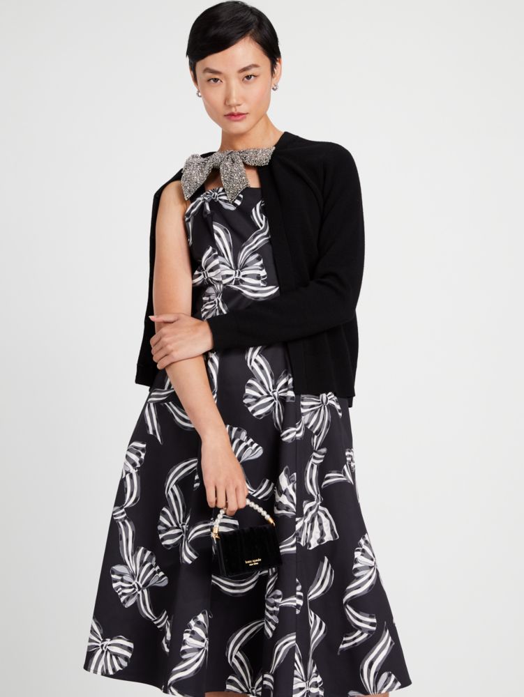 Kate Spade,Bow-tiful Bow Strap Dress,Cocktail,Black