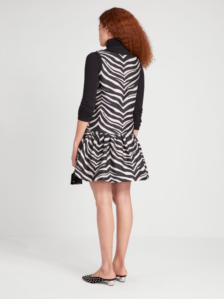 Kate Spade,Bold Zebra Taffeta Shift Dress,Multi Color