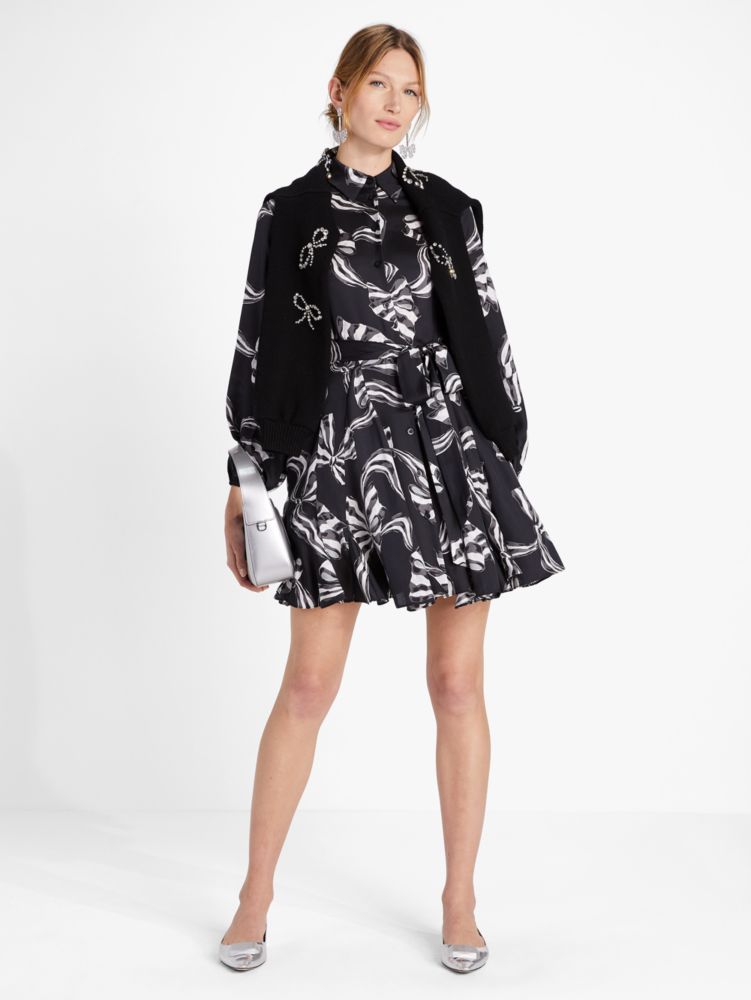 Bow Tiful Silk Blend Twill Shirtdress Kate Spade New York Kate Spade New York