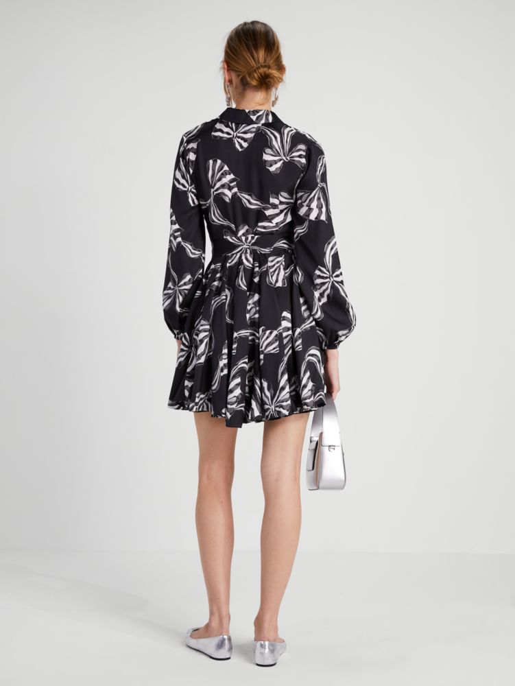 Kate Spade,ボウ ティフル シルク ブレンド ツイル シャツドレス,全てのアウトレット,ブラック