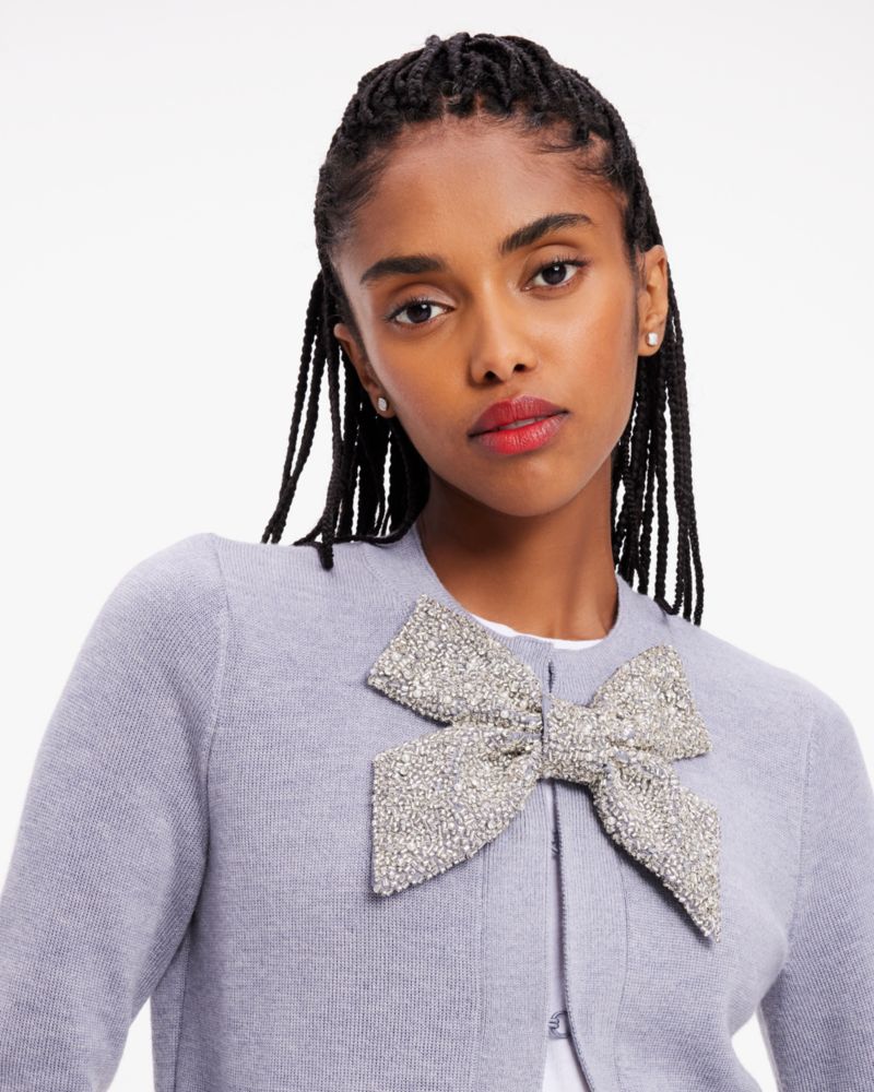 Embellished Bow Neck Cardigan Kate Spade New York