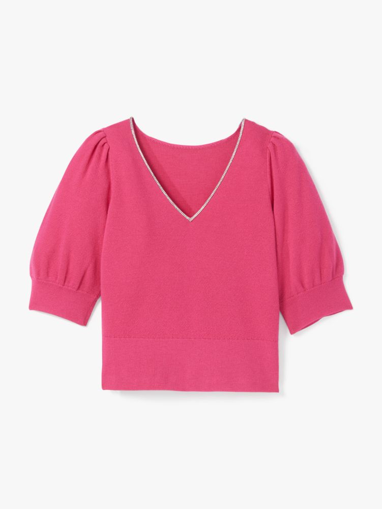 Kate Spade,Rhinestone Edged Boat-neck Sweater,