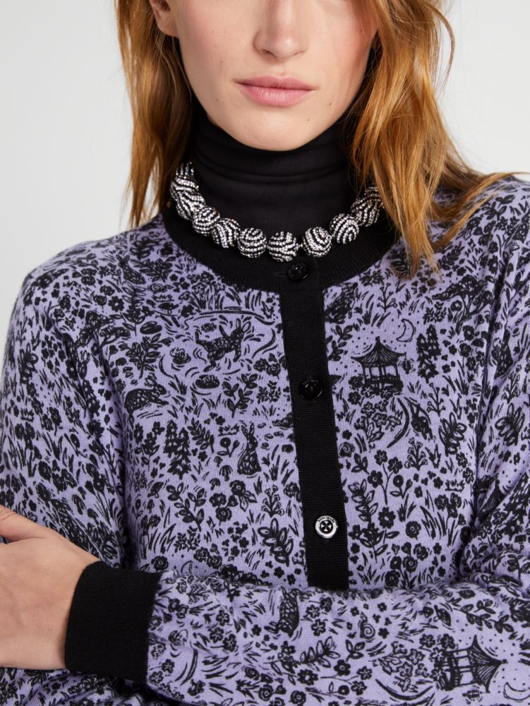 kate spade new york Heart Print Turtleneck Sweater