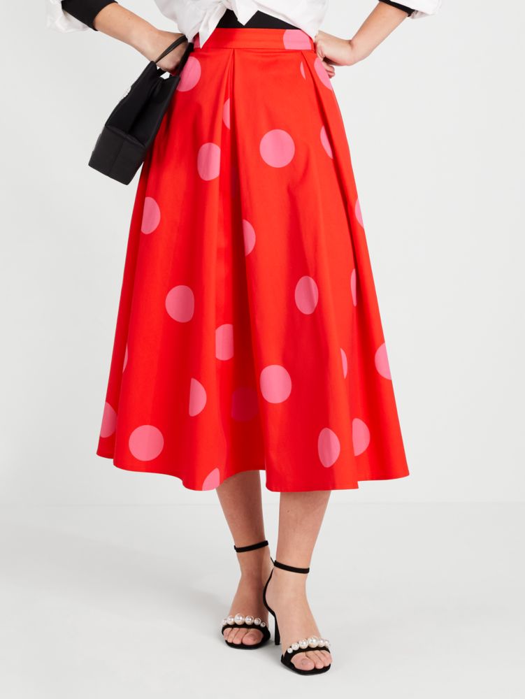 Kate Spade,ジャイアント ドット ファイユ スカート,全てのアウトレット,フレイムスカーレット