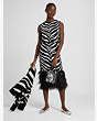 Kate Spade,Bold Zebra Feather Trim Skirt,