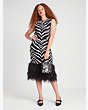 Kate Spade,Bold Zebra Feather Trim Skirt,