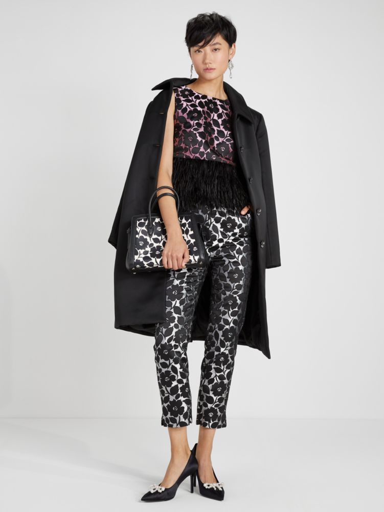 kate spade new york WINTER BLOOMS BROCADE PANT - Trousers - black