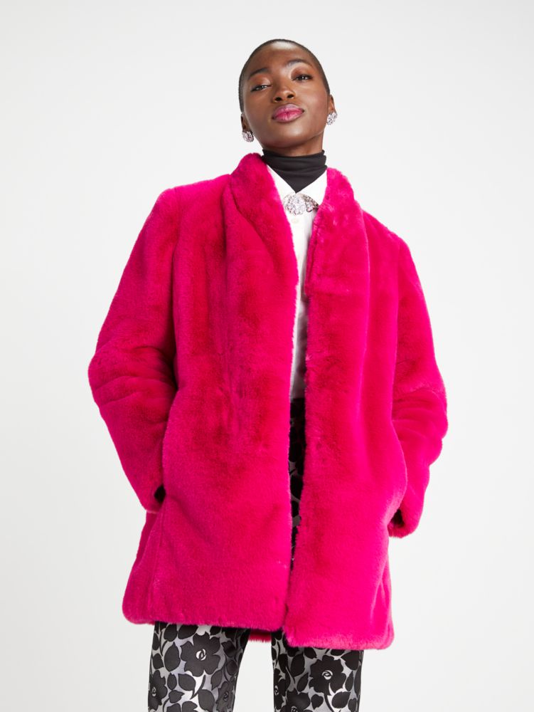 Kate spade cheap faux fur coat