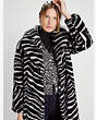 Kate Spade,Bold Zebra Faux Fur Coat,Stone Path