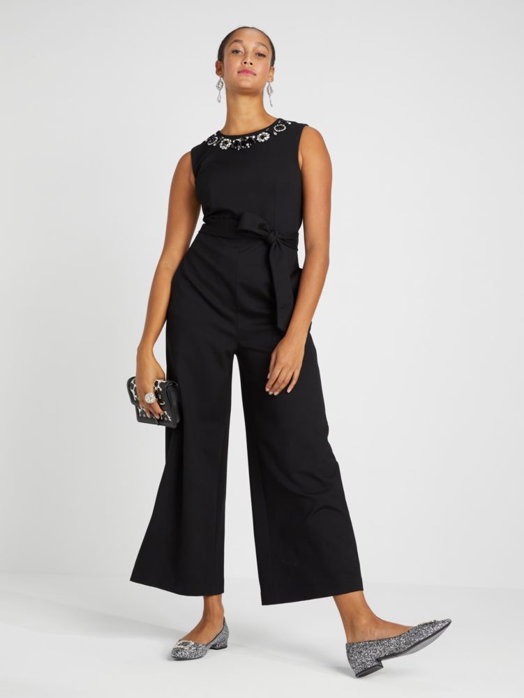 Kate Spade Sleeveless Ponte Jumpsuit, Black - 2