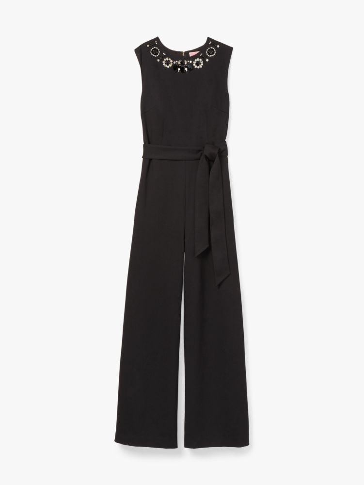 Kate Spade Sleeveless Ponte Jumpsuit, Black - 2